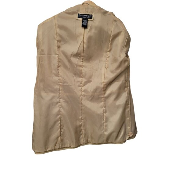 Vintage Dialogue Women's Brown Tan 100% Leather Jacket Size M Classic Style - Picture 6 of 16